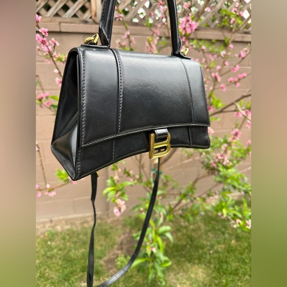 Balenciaga Hourglass Handbag Small in black shiny box calfskin, pre owned - Picture 7 of 9